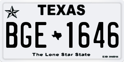 TX license plate BGE1646
