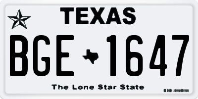 TX license plate BGE1647