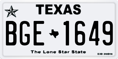 TX license plate BGE1649
