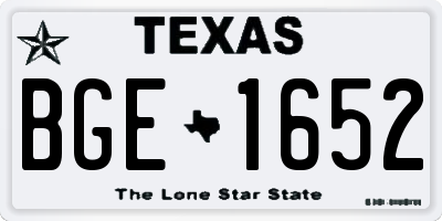 TX license plate BGE1652