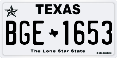 TX license plate BGE1653