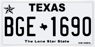 TX license plate BGE1690
