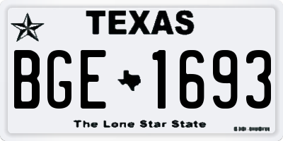 TX license plate BGE1693