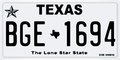 TX license plate BGE1694