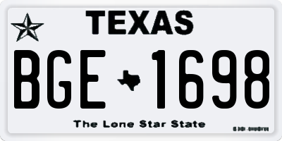 TX license plate BGE1698