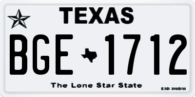 TX license plate BGE1712