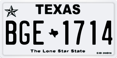 TX license plate BGE1714