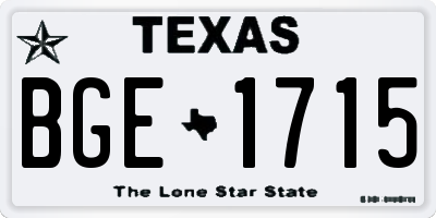 TX license plate BGE1715