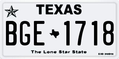 TX license plate BGE1718