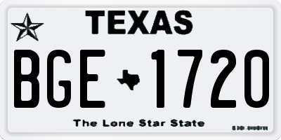 TX license plate BGE1720
