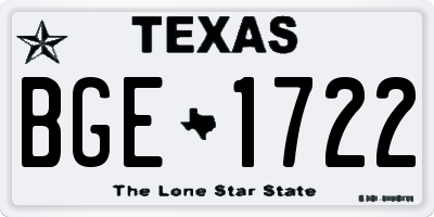 TX license plate BGE1722