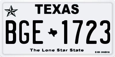 TX license plate BGE1723