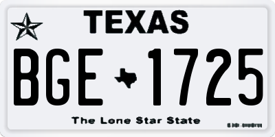 TX license plate BGE1725