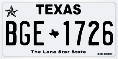 TX license plate BGE1726