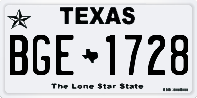 TX license plate BGE1728
