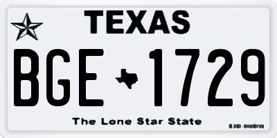 TX license plate BGE1729