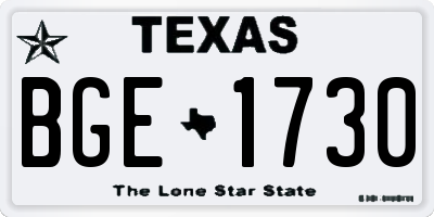 TX license plate BGE1730