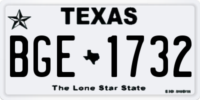TX license plate BGE1732