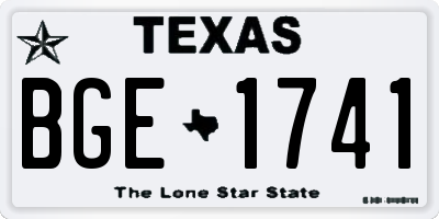 TX license plate BGE1741