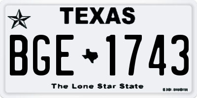 TX license plate BGE1743