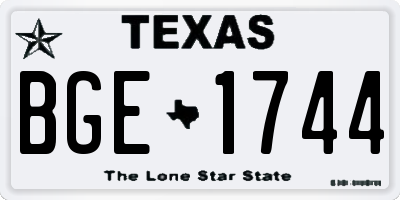 TX license plate BGE1744