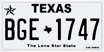 TX license plate BGE1747