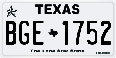 TX license plate BGE1752