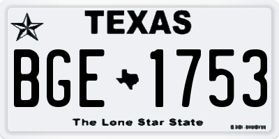 TX license plate BGE1753