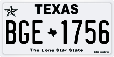 TX license plate BGE1756