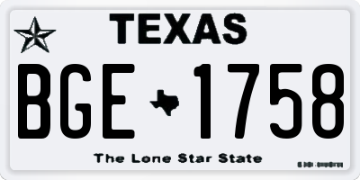 TX license plate BGE1758
