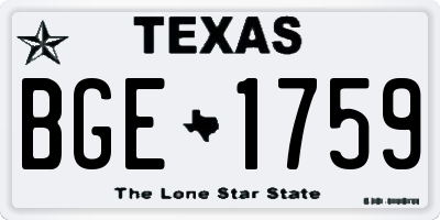 TX license plate BGE1759
