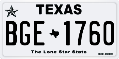 TX license plate BGE1760