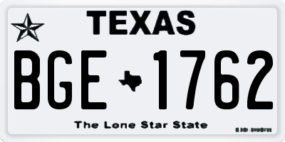 TX license plate BGE1762