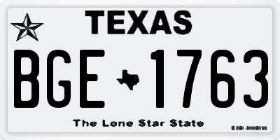 TX license plate BGE1763