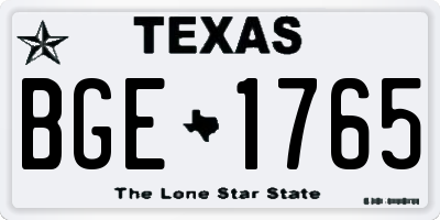 TX license plate BGE1765