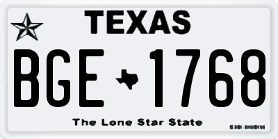 TX license plate BGE1768
