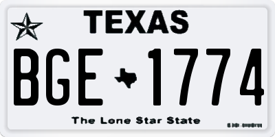 TX license plate BGE1774