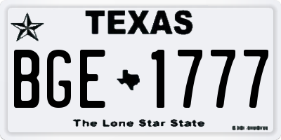 TX license plate BGE1777