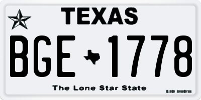TX license plate BGE1778