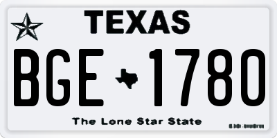 TX license plate BGE1780