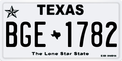 TX license plate BGE1782