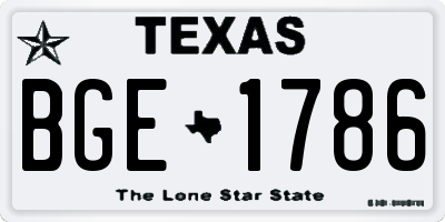 TX license plate BGE1786