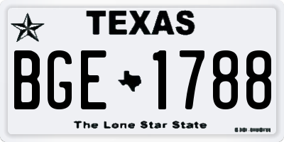 TX license plate BGE1788