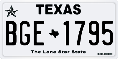 TX license plate BGE1795