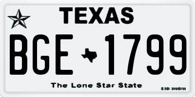 TX license plate BGE1799