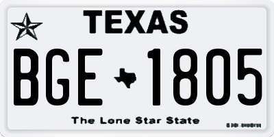 TX license plate BGE1805