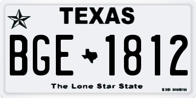 TX license plate BGE1812
