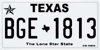 TX license plate BGE1813