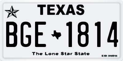 TX license plate BGE1814