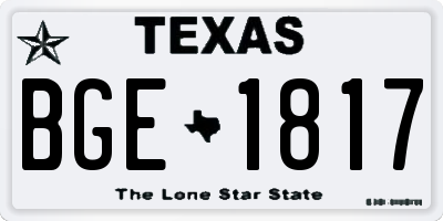 TX license plate BGE1817